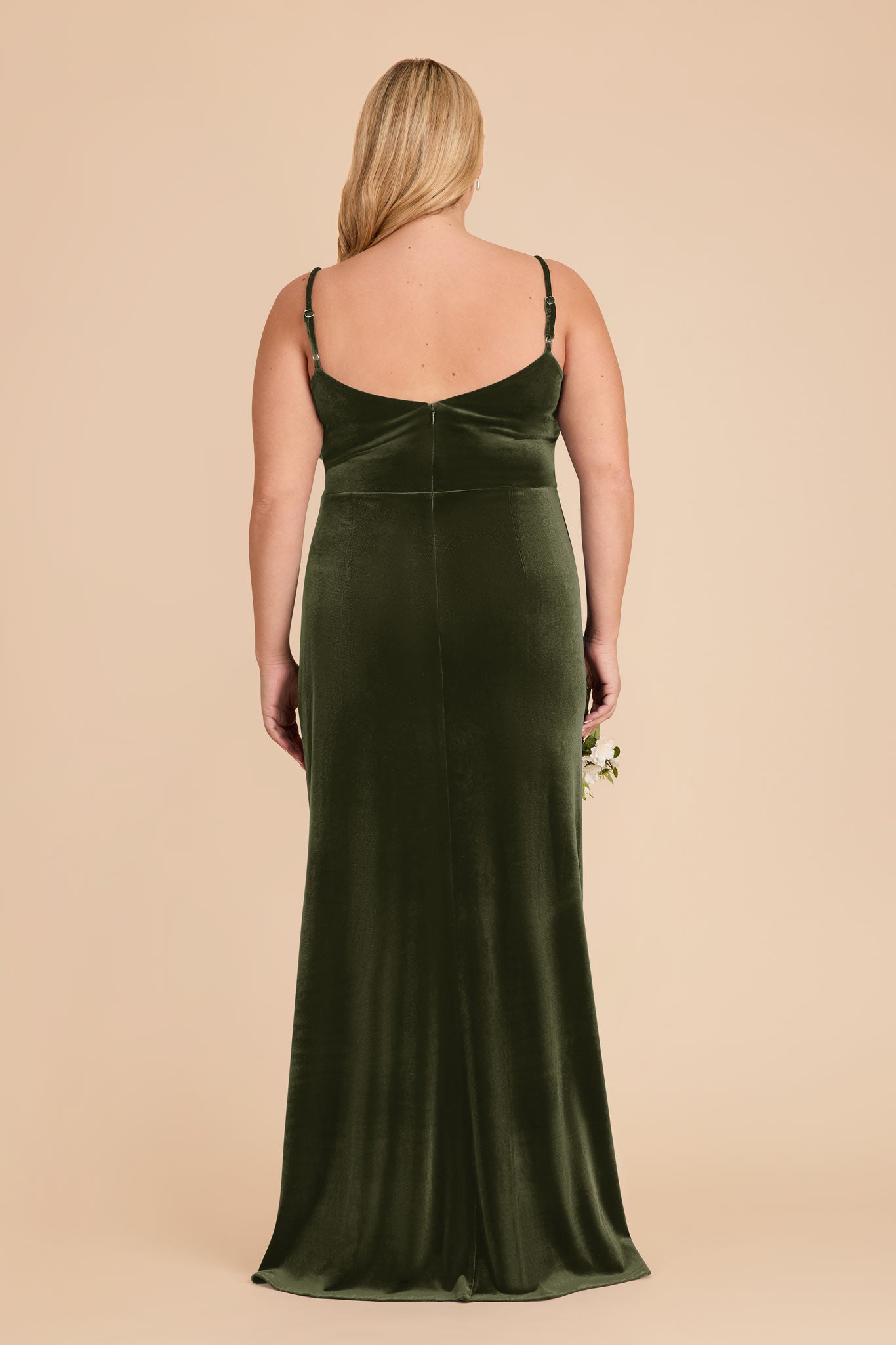 Catherine Velvet Dress - Olive