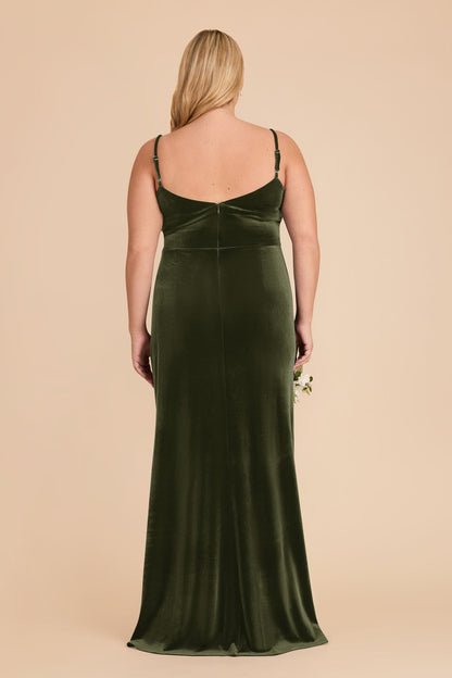 Catherine Velvet Dress - Olive