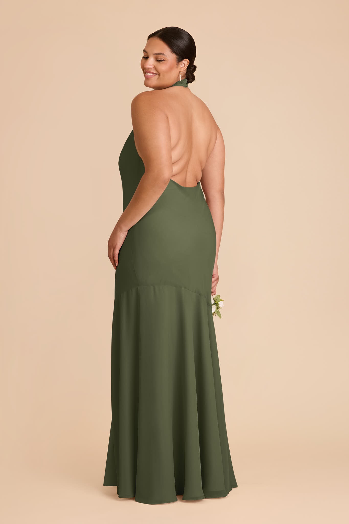 Stephanie Chiffon Dress - Olive