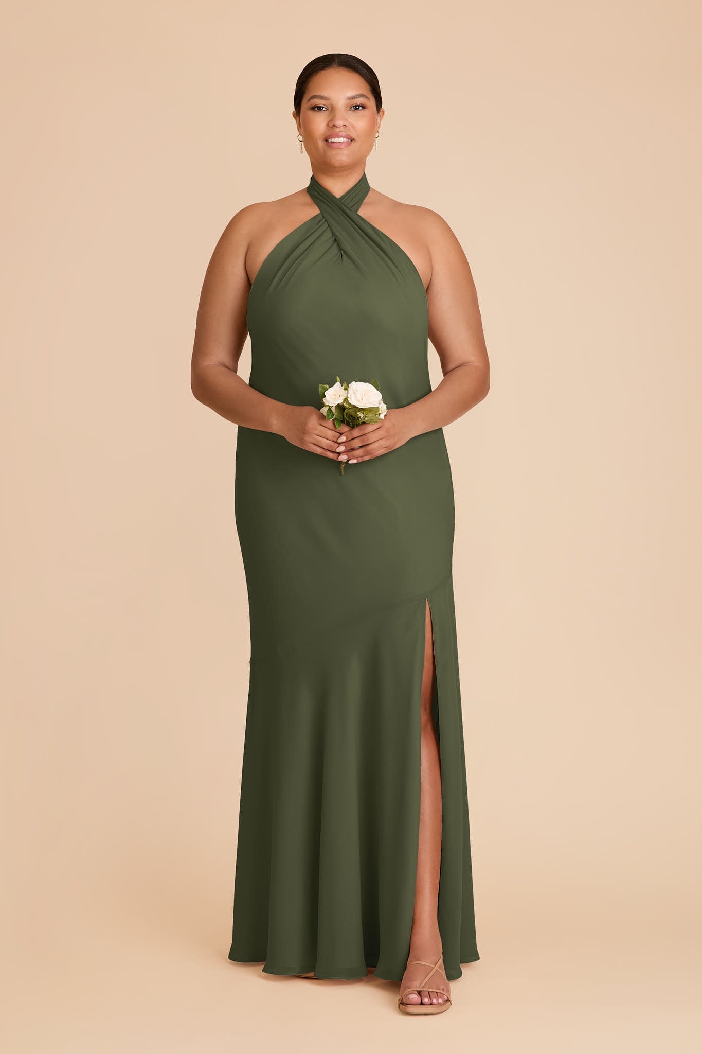 Stephanie Chiffon Dress - Olive