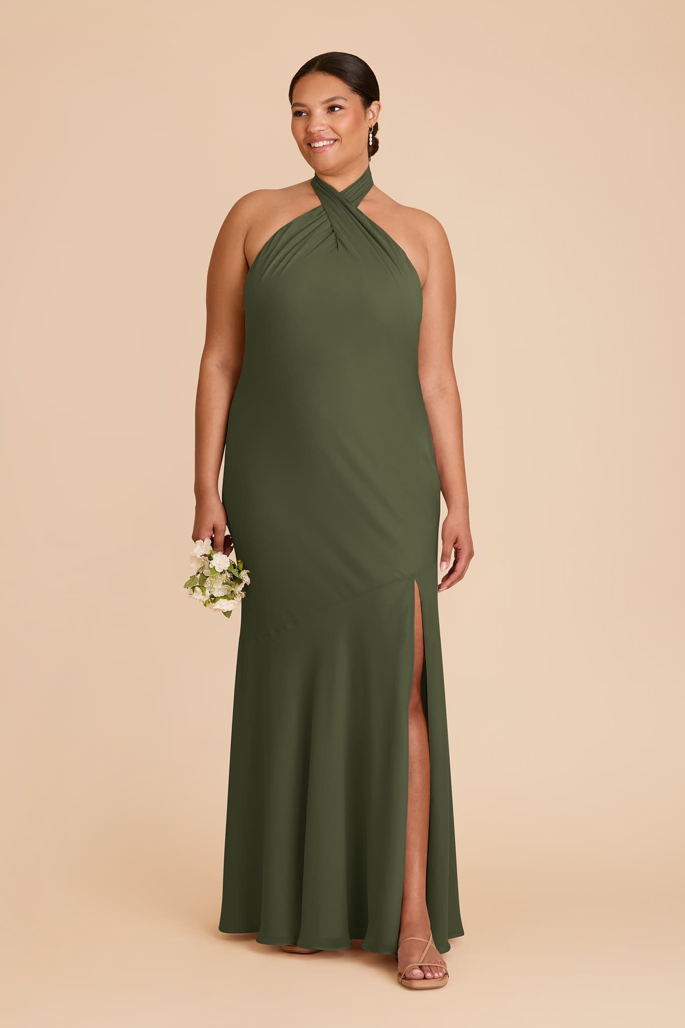 Stephanie Chiffon Dress - Olive
