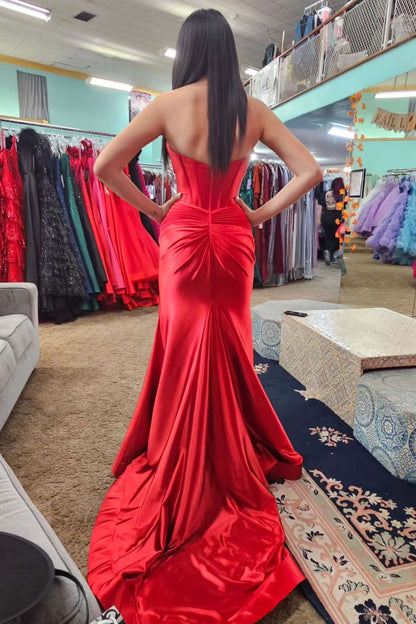 Brylee| Sweetheart Satin Mermaid Long Prom Dress