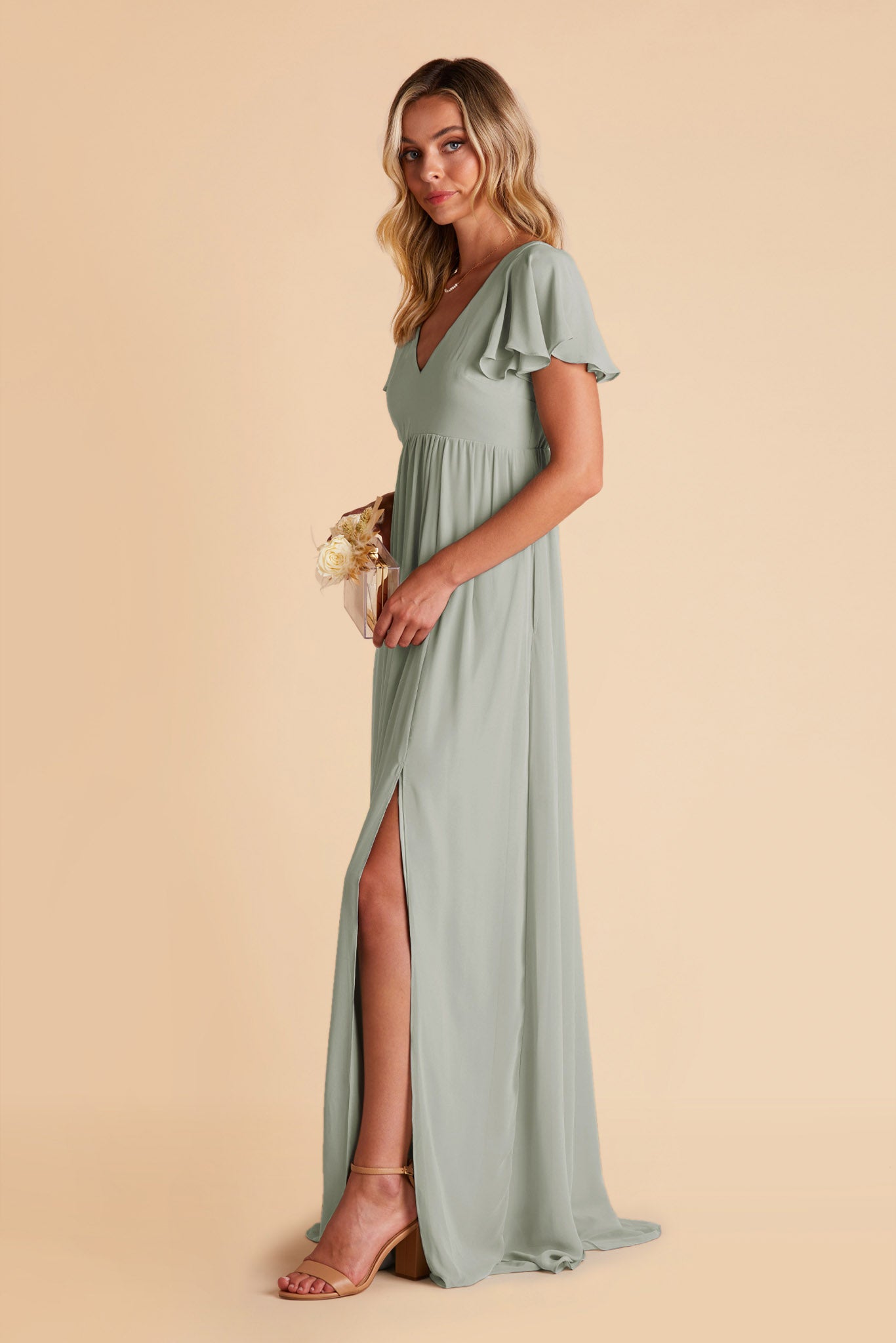 Hannah Empire Dress - Sage